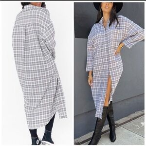 Show Me Your MuMu Gray Plaid Tunic Dress